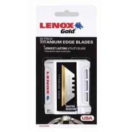 Lenox 20351 Gold Titanium-Edge Utility Knife Blades with Dispenser (50 Pack)