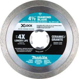 Makita E-07397 X‑LOCK 4‑1/2" Continuous Rim Diamond Blade for Ceramic and Granite Cutting | Dynamite Tool