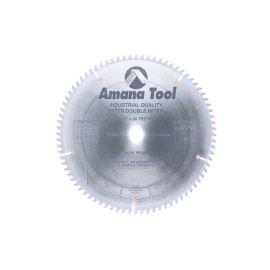 Amana Tool MS12800 Carbide Tipped Miter 12 Inch D x 80T 4+1 ATB, -2 Deg, 1 Inch Bore, Circular Saw Blade