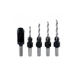 Amana Tool PS-500 5-Piece Carbide Tipped Countersink and Steel Plug Cutter Set (Includes Four Drills)