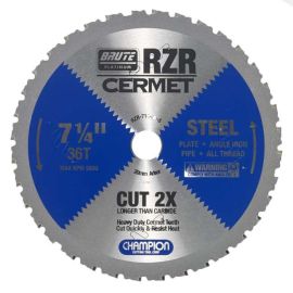 Champion RZR-714-36-S Brute Platinum 7-1/4-in. Cermet Saw Blade for Steel