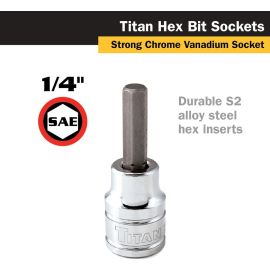 Titan 15658 3/8" Drive 1/4" SAE Hex Bit Socket