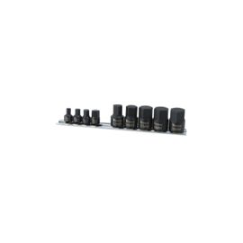 Titan 16141 9 PIece 1/4" and 3/8" Drive Stubby Metric Hex Bit Socket Set